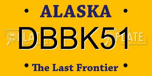 DBBK51 Alaska License Plate