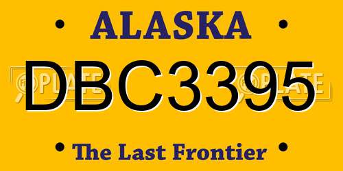 DBC3395 Alaska License Plate