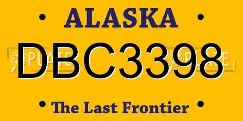DBC3398 Alaska License Plate