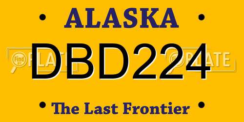 DBD224 Alaska License Plate