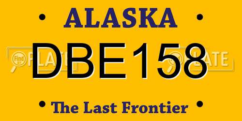 DBE158 Alaska License Plate