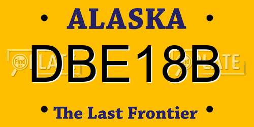 DBE18B Alaska License Plate