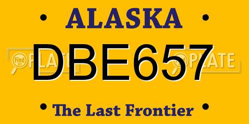 DBE657 Alaska License Plate
