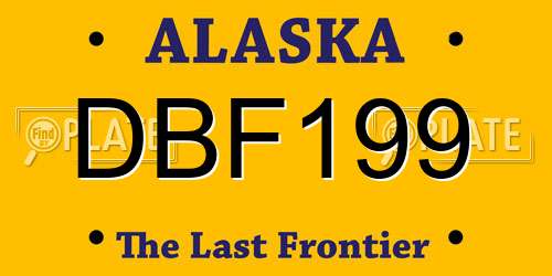 DBF199 Alaska License Plate