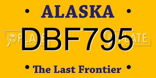 DBF795 Alaska License Plate