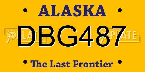 DBG487 Alaska License Plate
