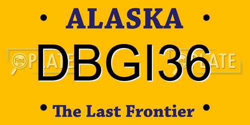DBGI36 Alaska License Plate
