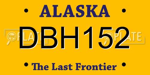DBH152 Alaska License Plate