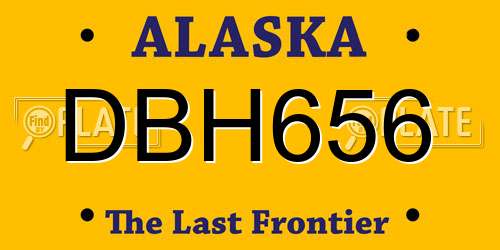 DBH656 Alaska License Plate