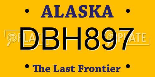 DBH897 Alaska License Plate