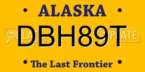 DBH89T Alaska License Plate