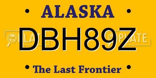 DBH89Z Alaska License Plate