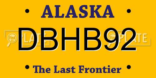DBHB92 Alaska License Plate