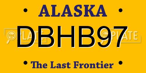 DBHB97 Alaska License Plate