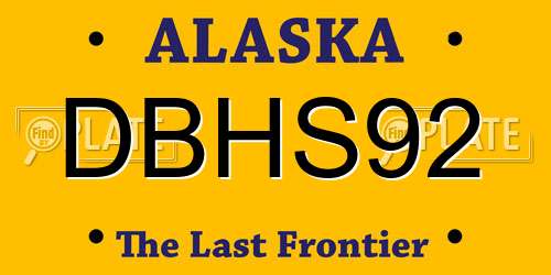 DBHS92 Alaska License Plate