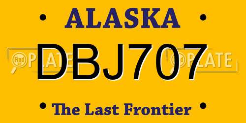 DBJ707 Alaska License Plate