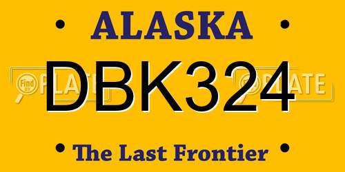 DBK324 Alaska License Plate