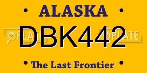 DBK442 Alaska License Plate