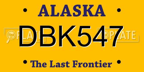 DBK547 Alaska License Plate