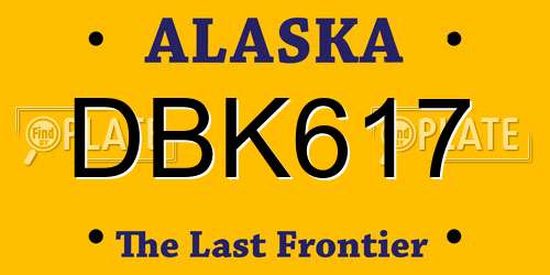 DBK617 Alaska License Plate