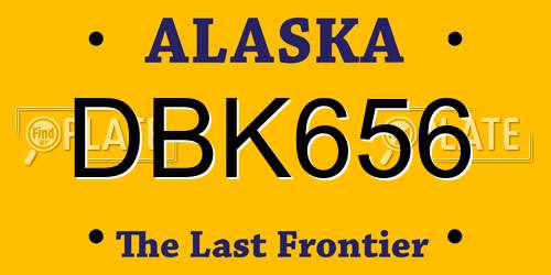 DBK656 Alaska License Plate