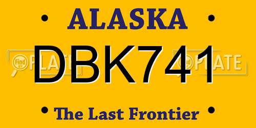 DBK741 Alaska License Plate