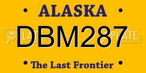 DBM287 Alaska License Plate