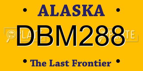 DBM288 Alaska License Plate