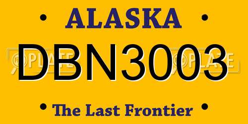 DBN3003 Alaska License Plate