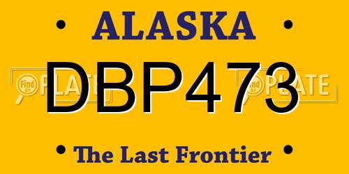 DBP473 Alaska License Plate