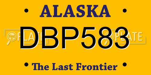 DBP583 Alaska License Plate