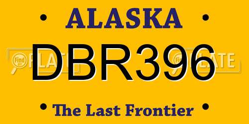 DBR396 Alaska License Plate