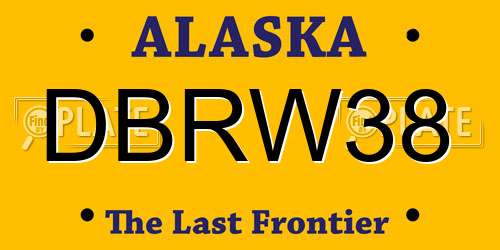 DBRW38 Alaska License Plate