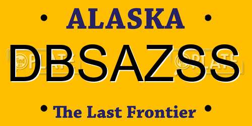 DBSAZSS Alaska License Plate