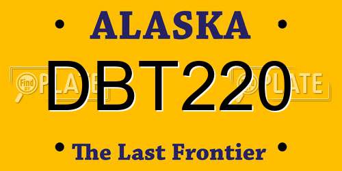 DBT220 Alaska License Plate