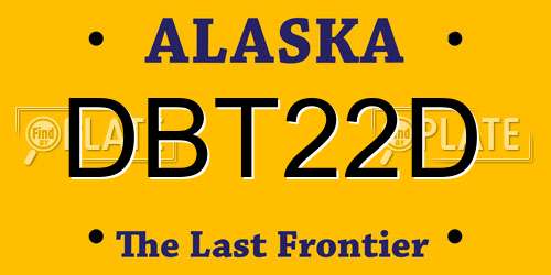 DBT22D Alaska License Plate