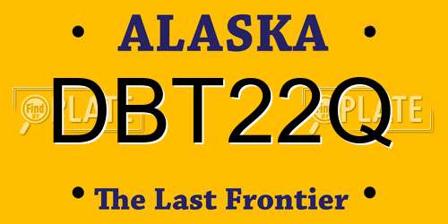 DBT22Q Alaska License Plate