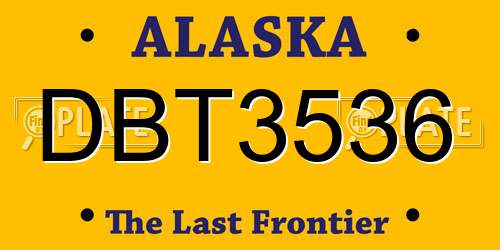 DBT3536 Alaska License Plate