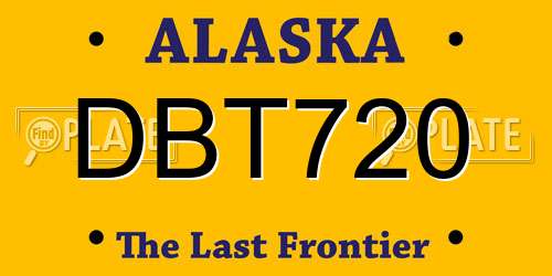 DBT720 Alaska License Plate