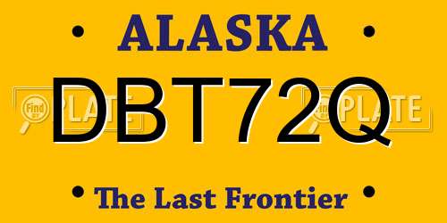 DBT72Q Alaska License Plate