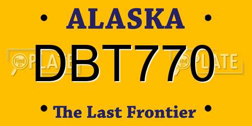 DBT770 Alaska License Plate