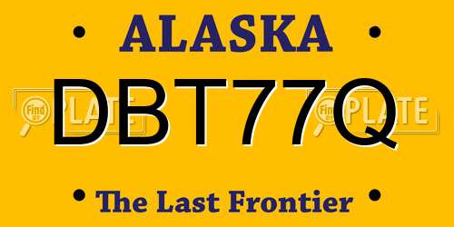 DBT77Q Alaska License Plate