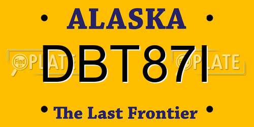DBT87I Alaska License Plate