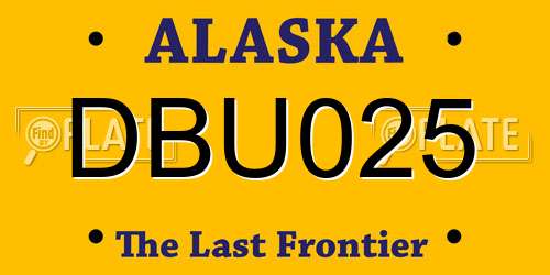 DBU025 Alaska License Plate