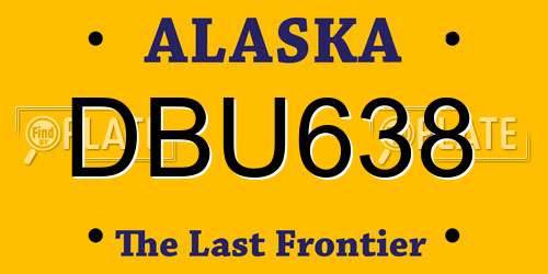 DBU638 Alaska License Plate