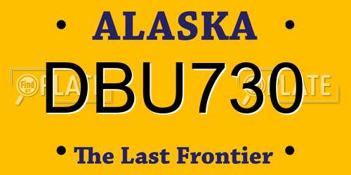DBU730 Alaska License Plate