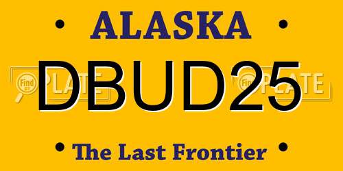 DBUD25 Alaska License Plate