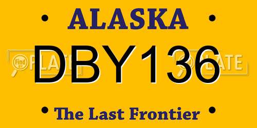 DBY136 Alaska License Plate