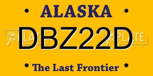 DBZ22D Alaska License Plate