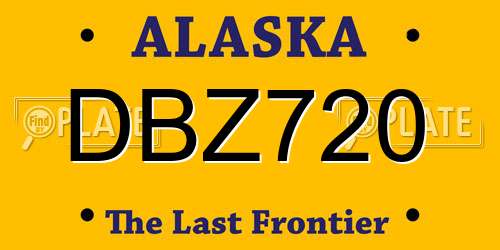 DBZ720 Alaska License Plate